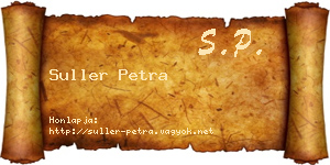 Suller Petra névjegykártya